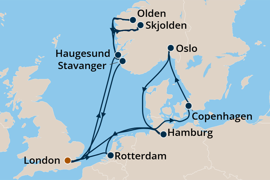 Northern Europe - Cruise Map