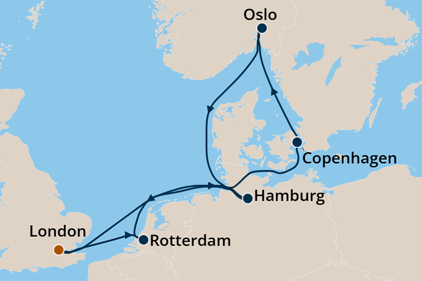 Northern Europe - Cruise Map