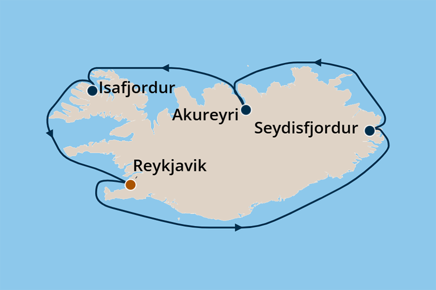 Iceland - Cruise Map