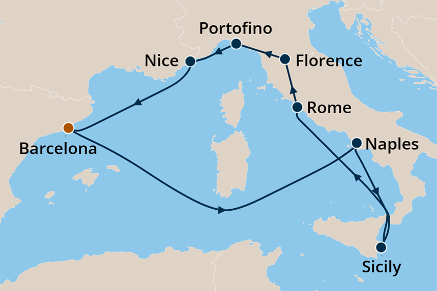 Mediterranean - Cruise Map