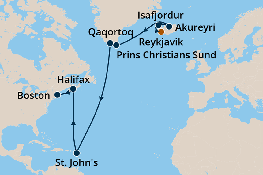 Transatlantic - Cruise Map
