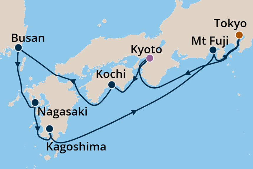 Japan - Cruise Map