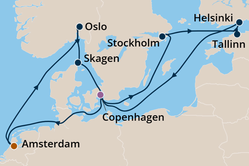 Scandinavia - Cruise Map