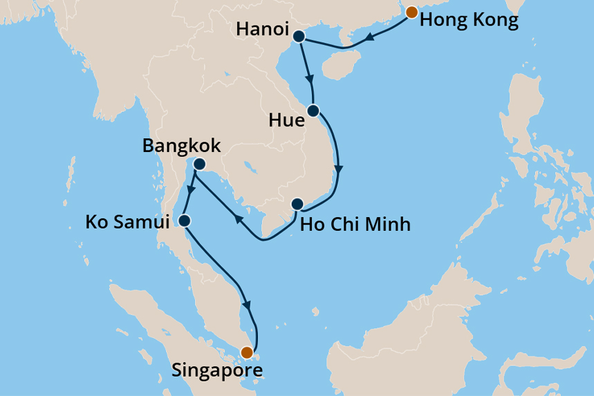 Southeast Asia - Cruise Map