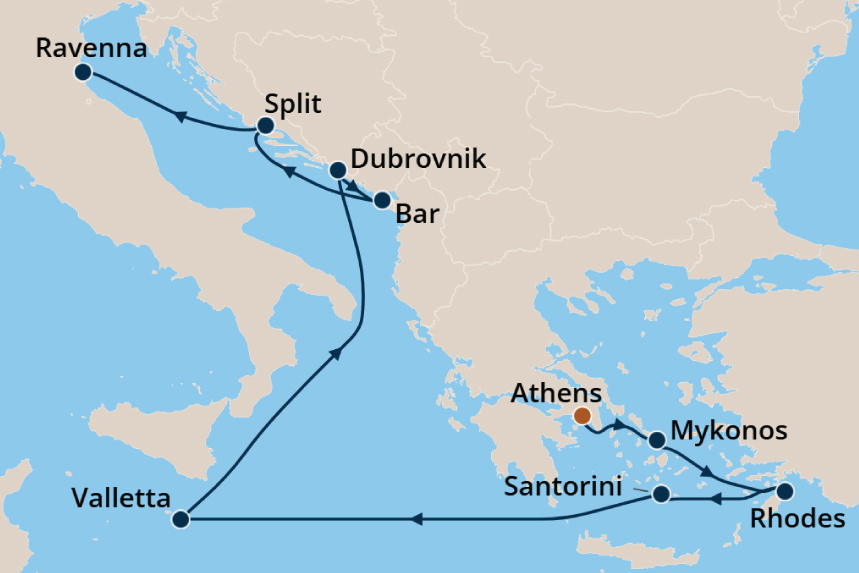Greek Isles - Cruise Map