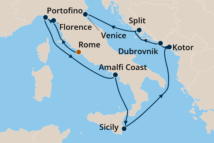 Mediterranean - Cruise Map