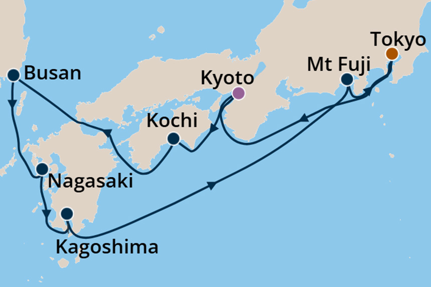 Japan - Cruise Map