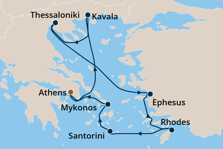 Greek Isles - Cruise Map