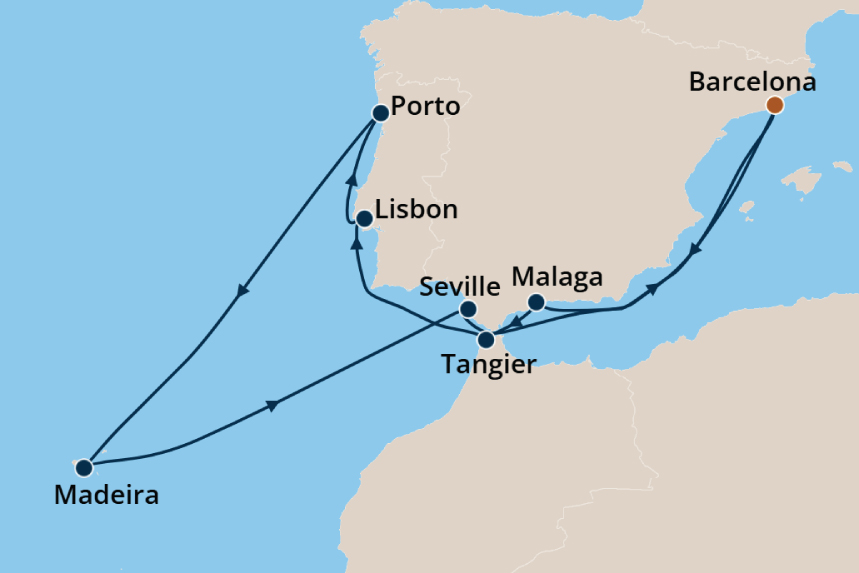 Western Europe - Cruise Map