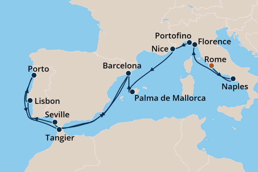 Mediterranean - Cruise Map