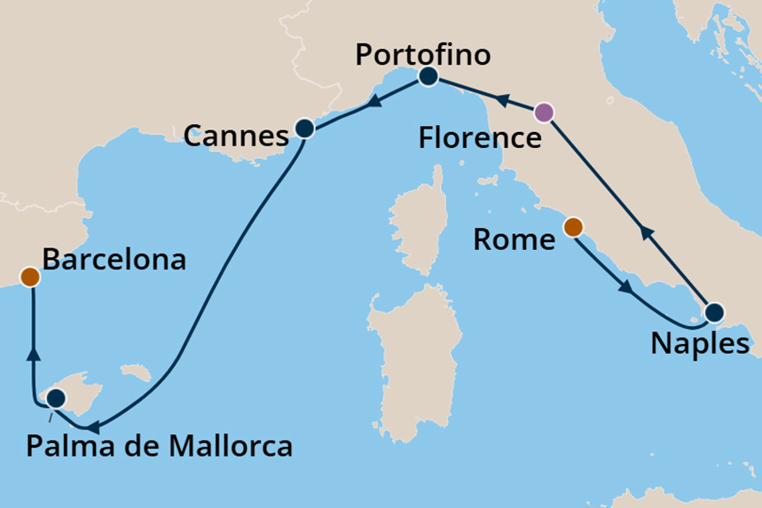 Mediterranean - Cruise Map