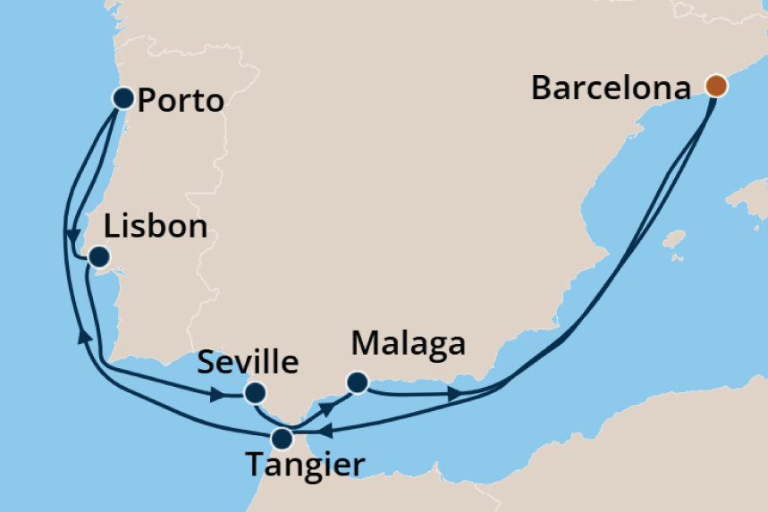 Western Europe - Cruise Map