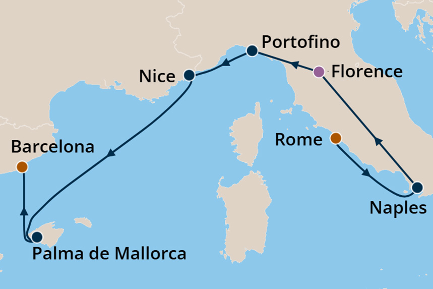 Mediterranean - Cruise Map