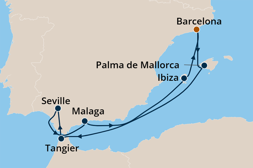 Mediterranean - Cruise Map
