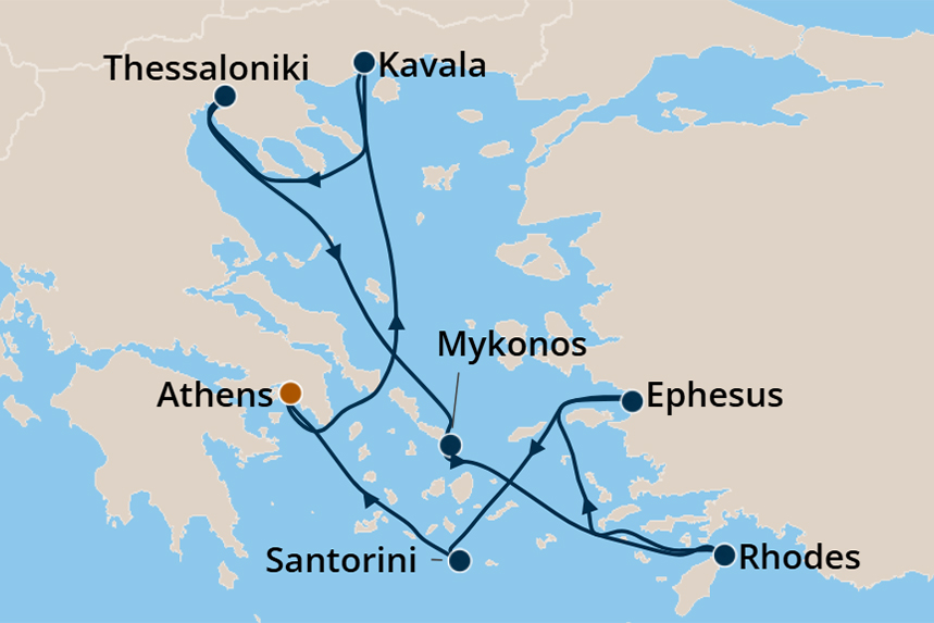 Greek Isles - Cruise Map