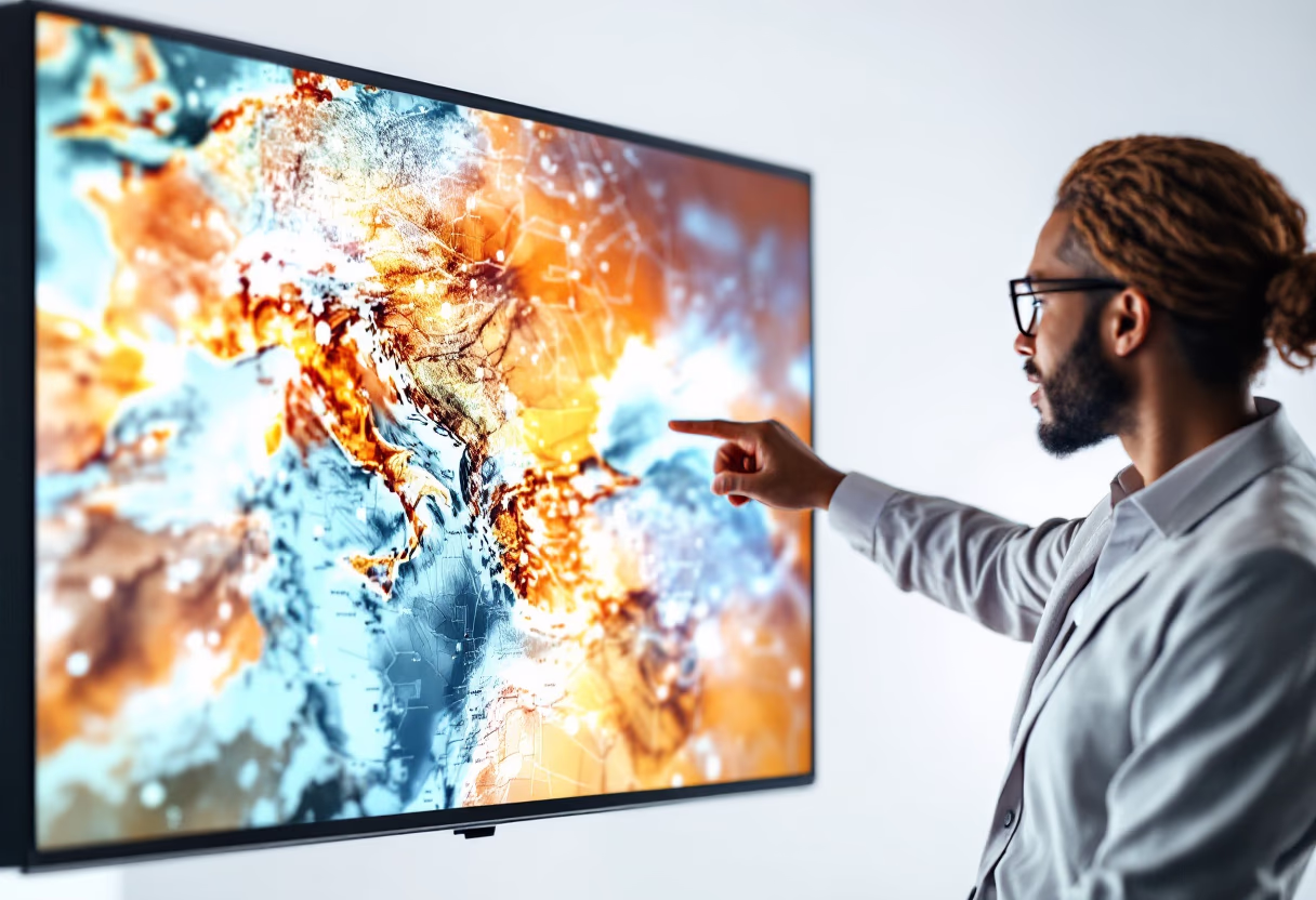 2. image of logistics planner explaining route for a trucking company