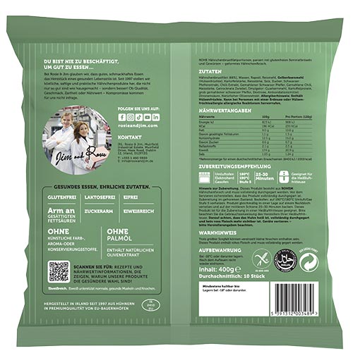 Southern Fried Hähnchenstreifen - back of bag