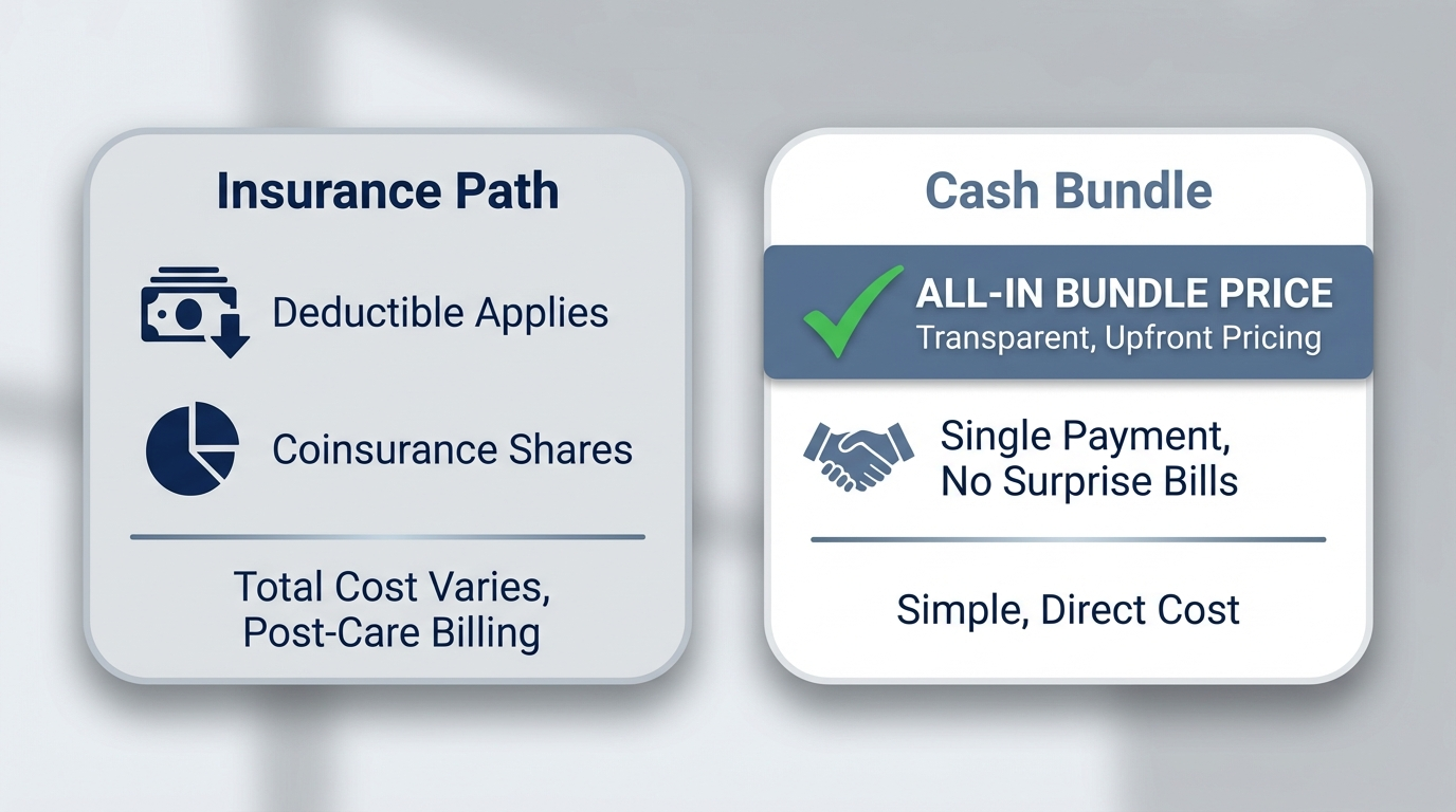 Insurance path vs Cash bundle comparison