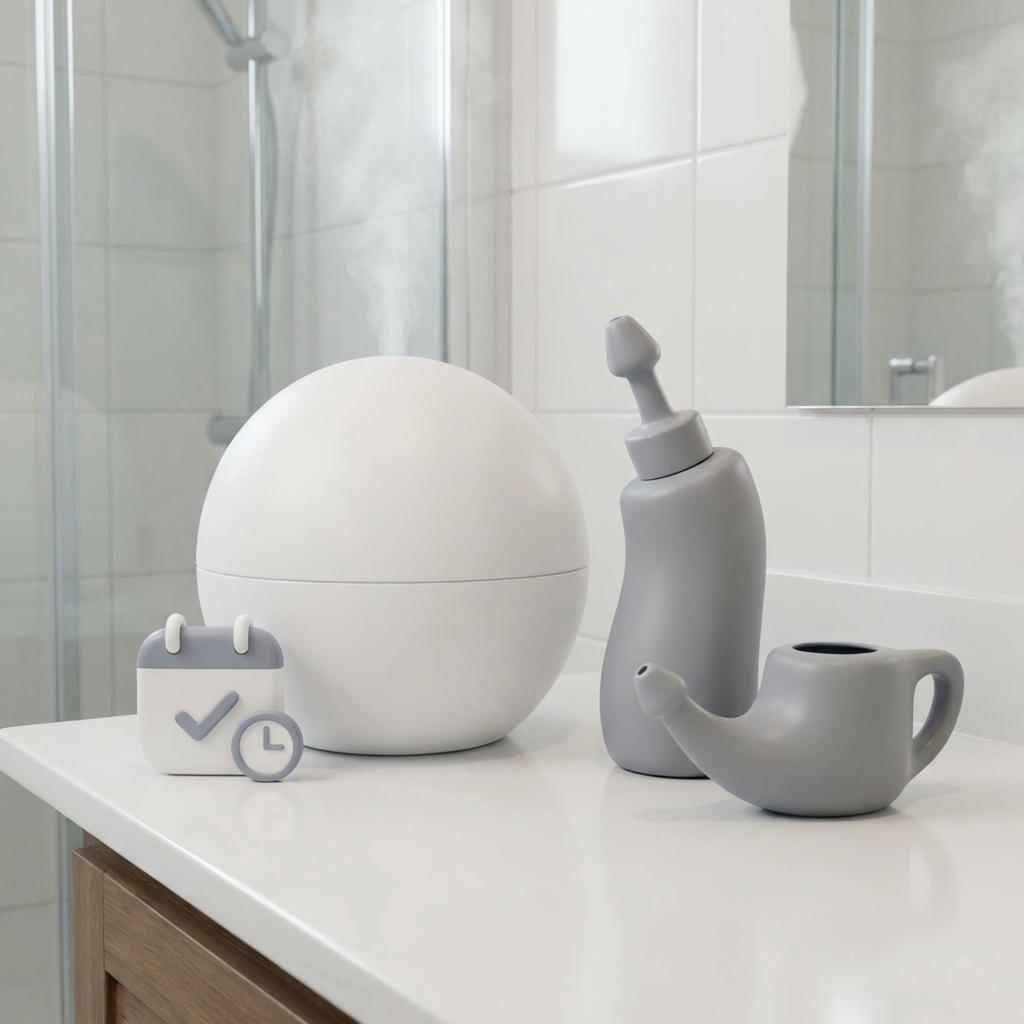 At-home foundations: saline rinse, humidification, consistency