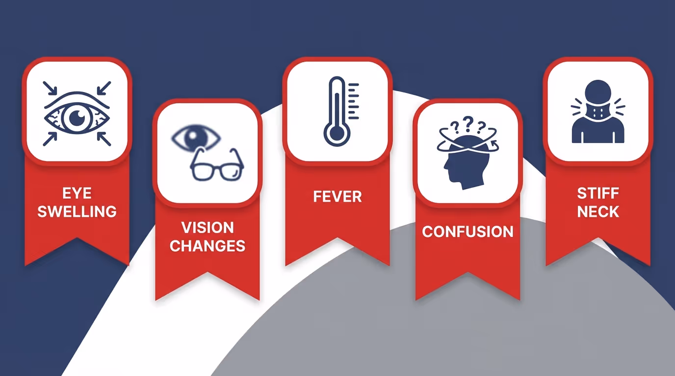 Sinus infection red flags icons