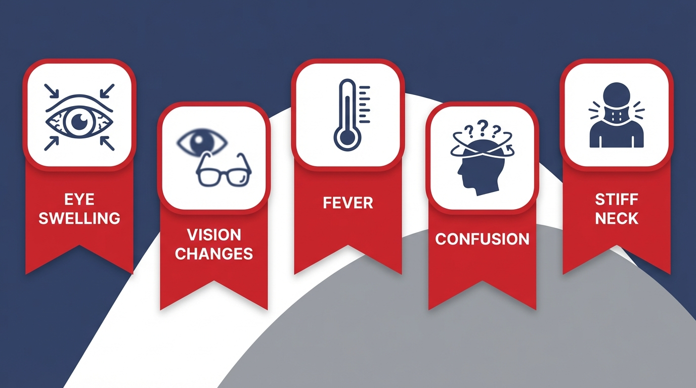 Sinus infection red flags icons