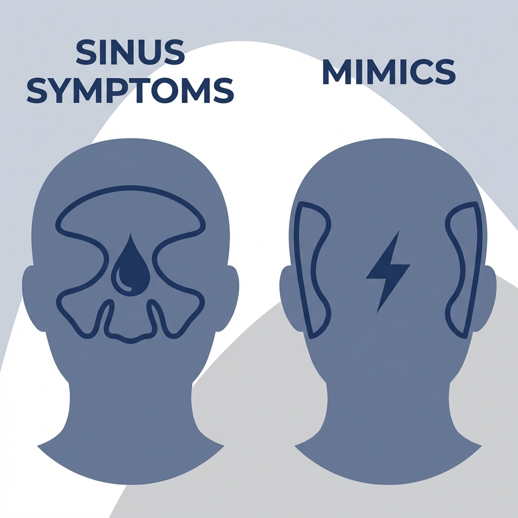 Sinus symptoms vs mimics illustration
