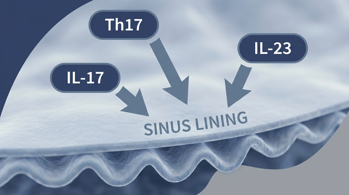 Th17, IL-17, IL-23 signals driving sinus mucosal inflammation