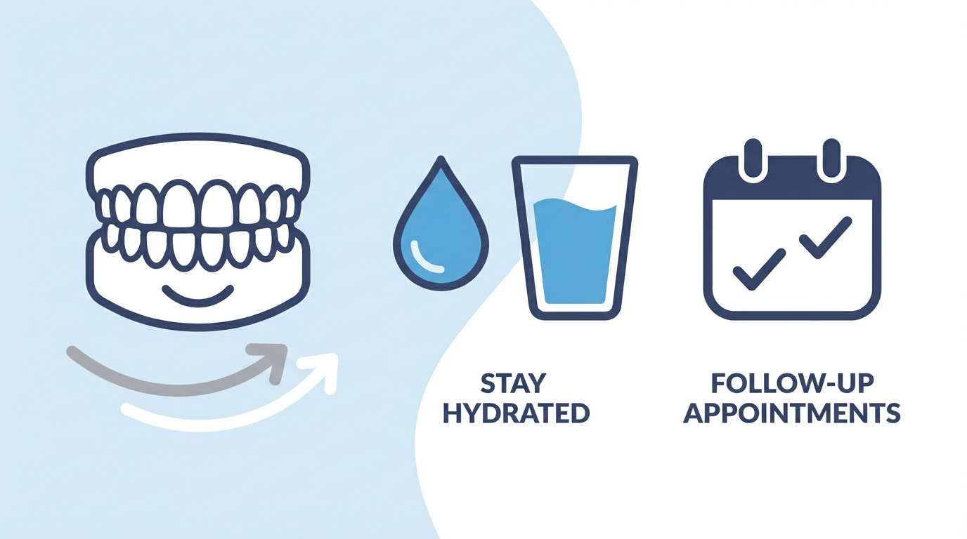 Side effects and follow-up icons with reassuring style
