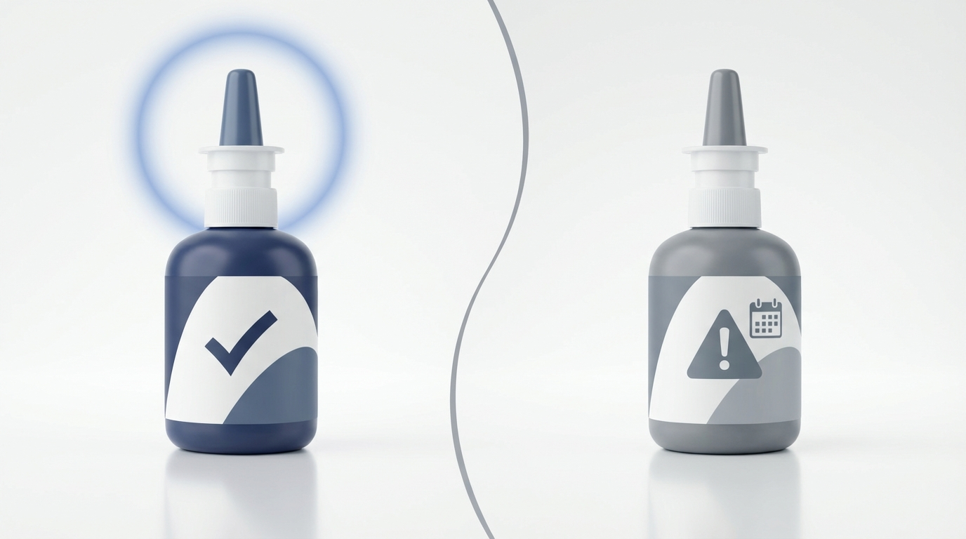 Comparison of steroid nasal spray for long-term use vs decongestant spray for short-term use