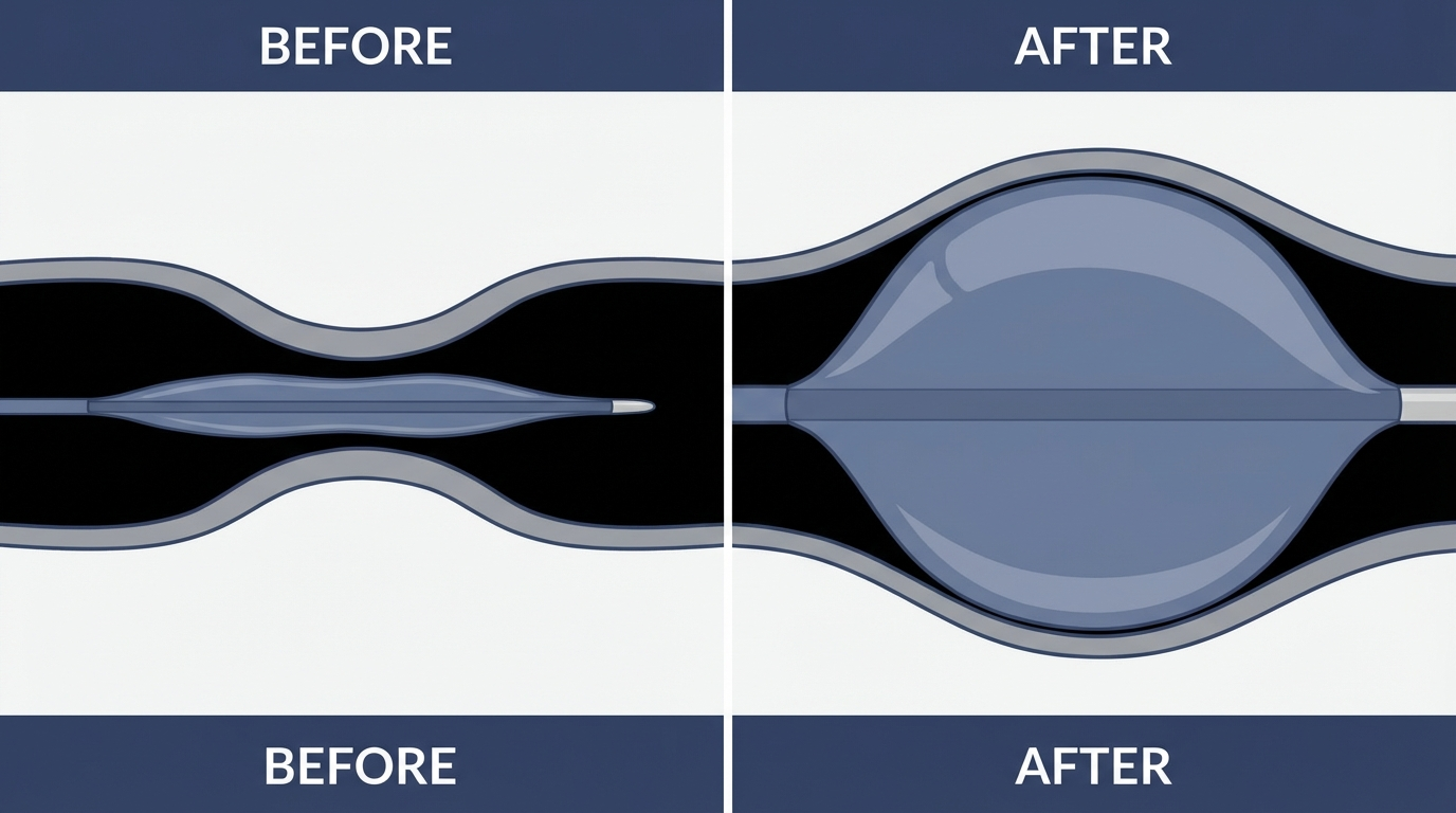 Balloon sinuplasty before-and-after widening sinus opening