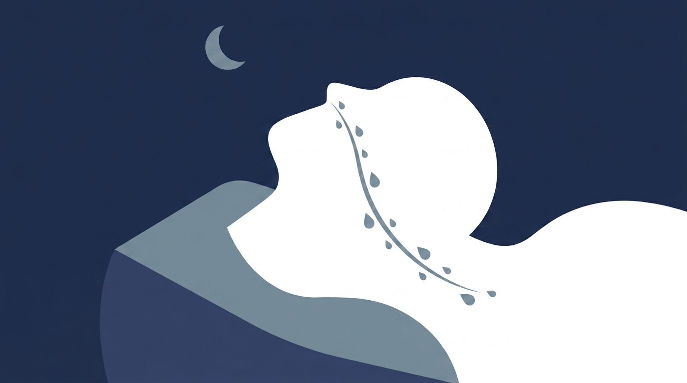 Nighttime postnasal drip with head elevated on a pillow wedge
