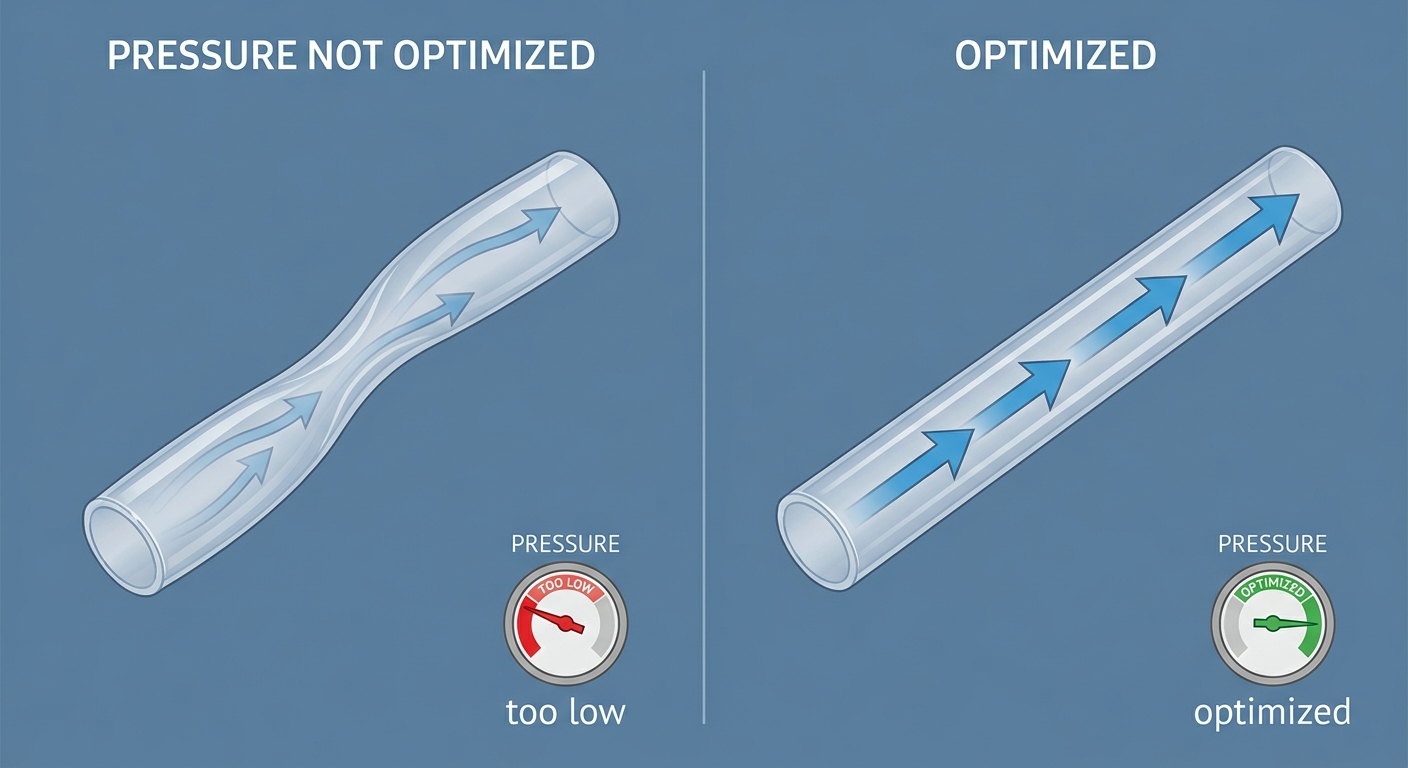 Pressure not optimized comparison