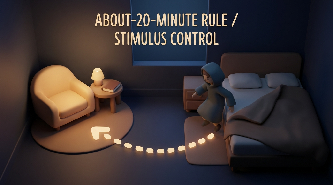 Getting out of bed to a dim reading nook for the 20-minute rule