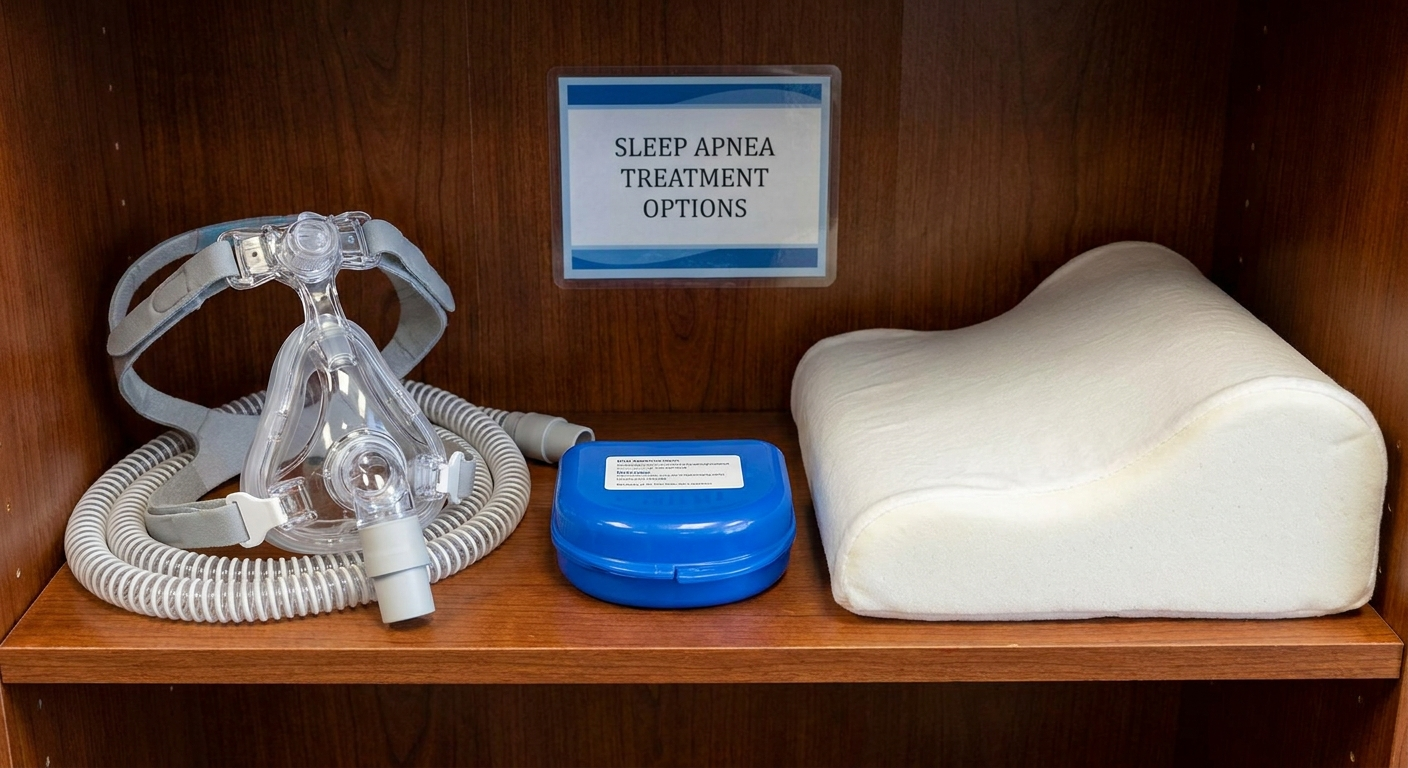 Overview of treatment options: CPAP, oral appliance, positional pillow