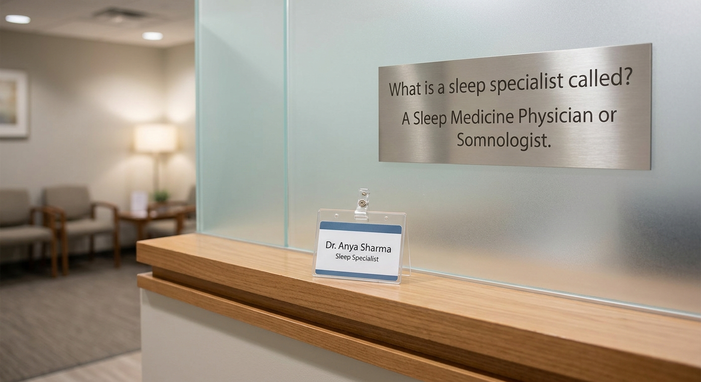 Clinic reception and badge - What is a sleep specialist called?