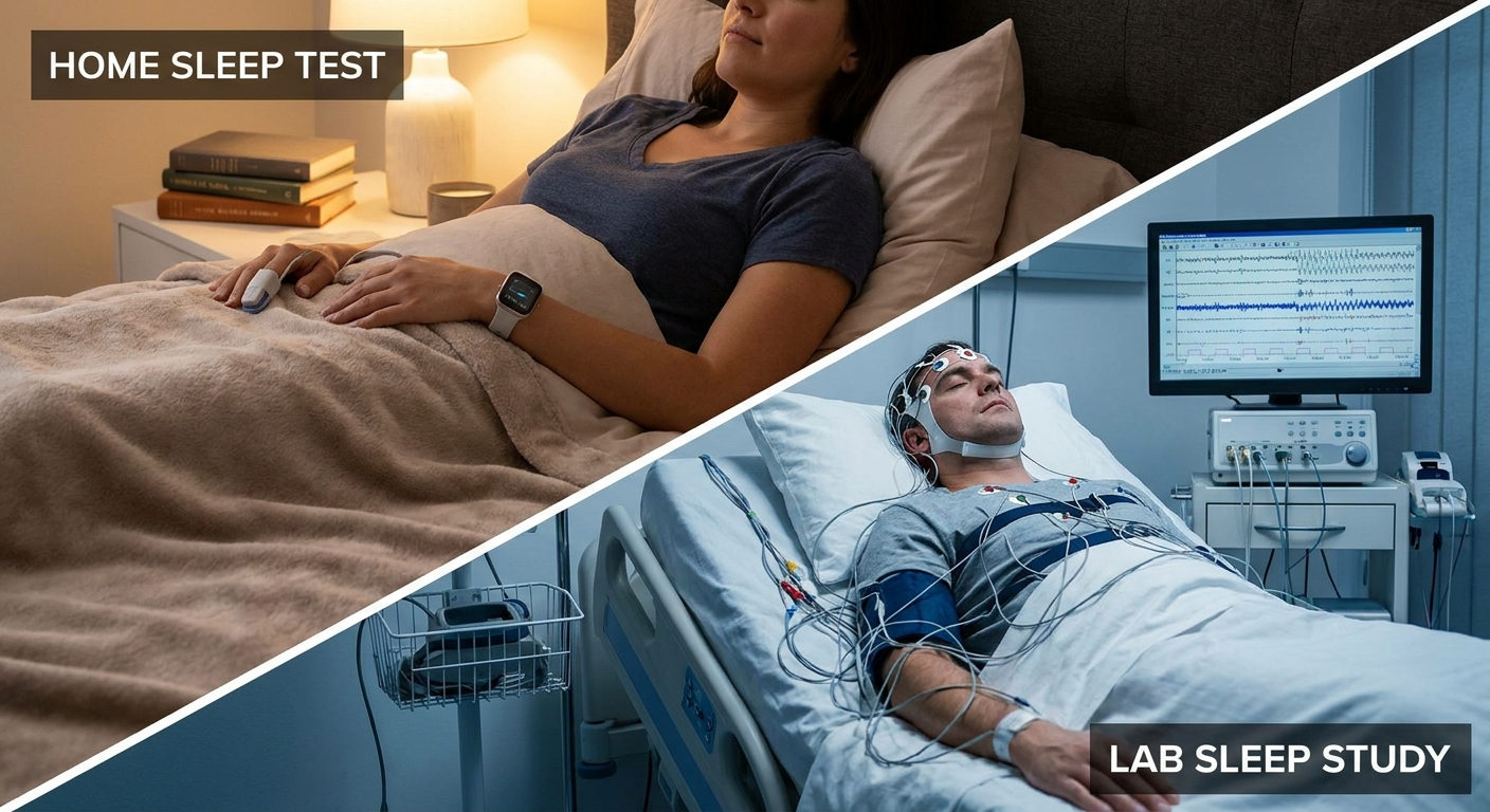 Home sleep test vs in-lab sleep study comparison