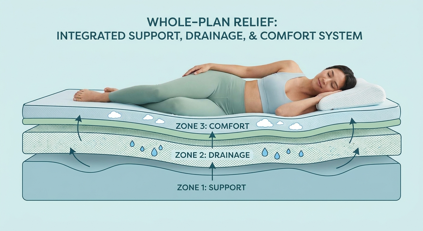 Whole-plan relief—support drainage and comfort