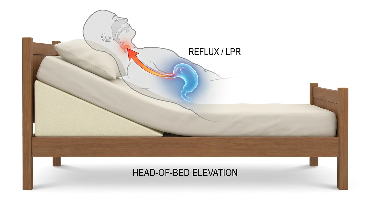 Reflux and head-of-bed elevation with wedge