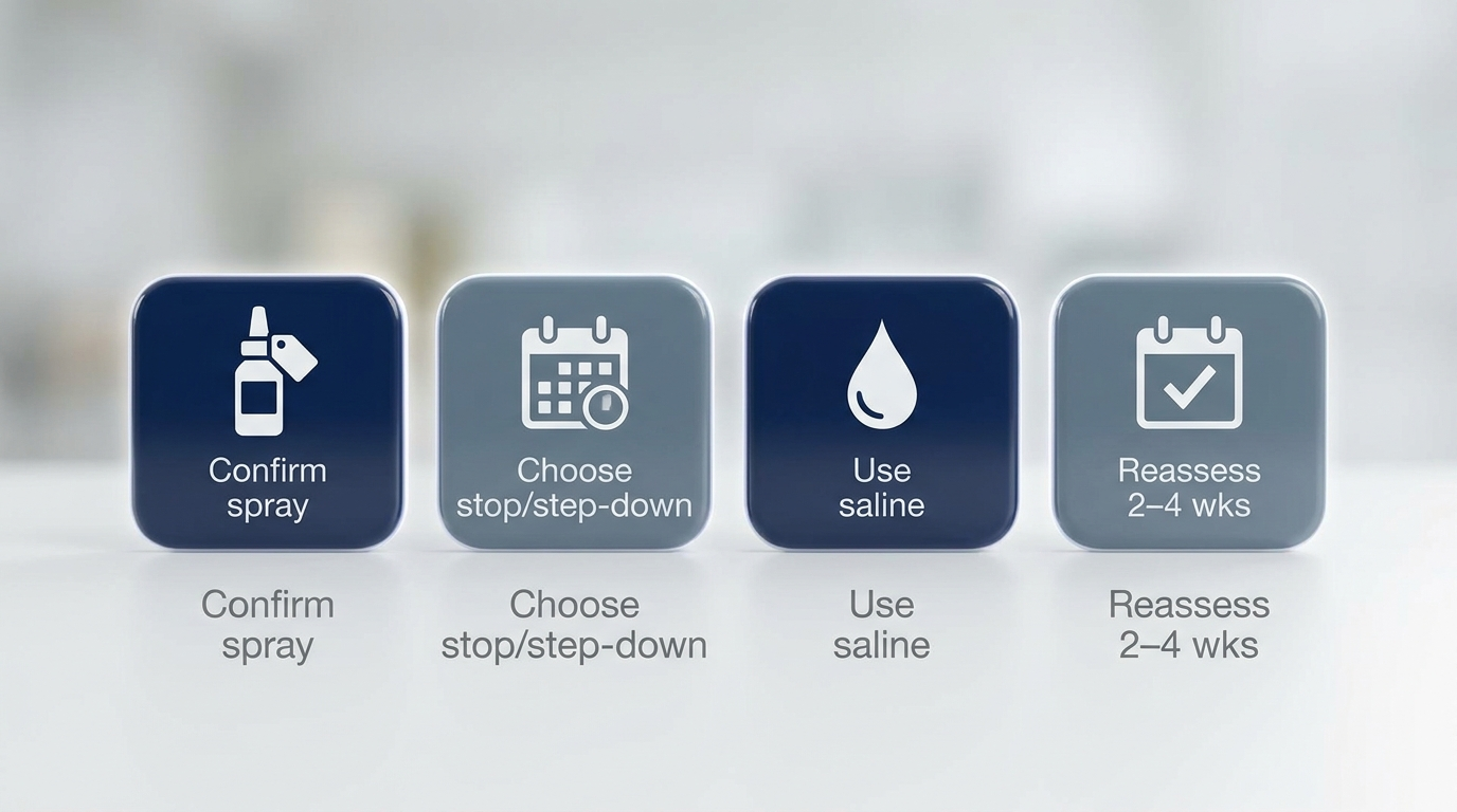 Four-step discontinuation plan tiles