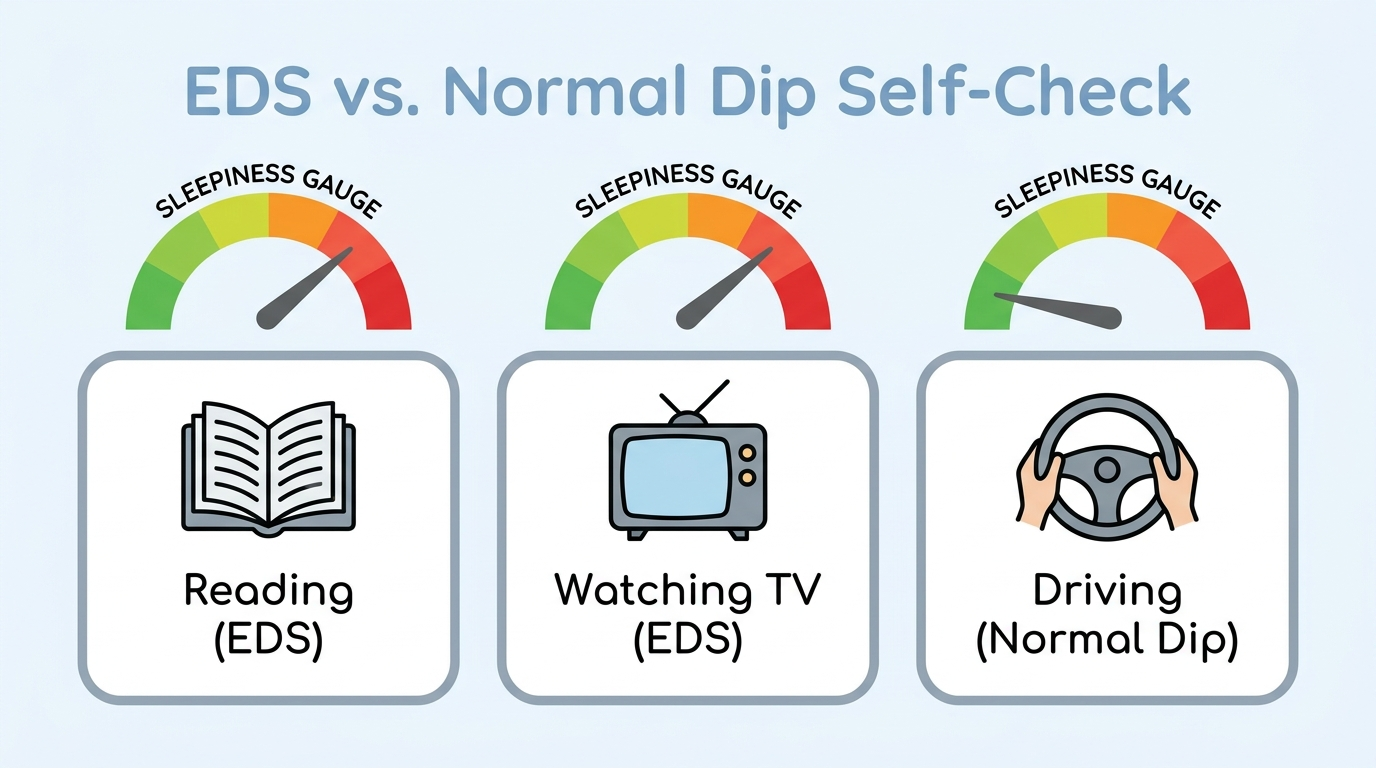 Self-check for EDS vs normal afternoon dip