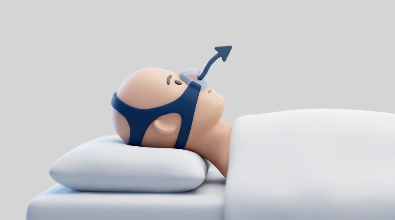 Side-sleeper mask leak blowing toward one eye