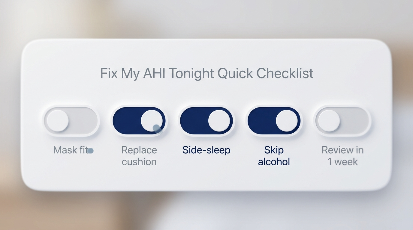 Checklist toggles for quick AHI fixes tonight