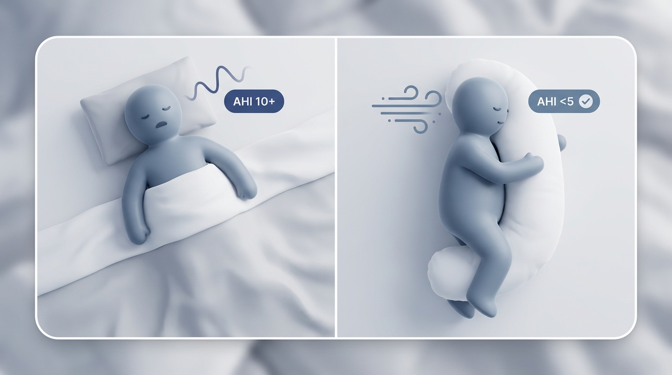 Back-sleeping vs side-sleeping AHI comparison