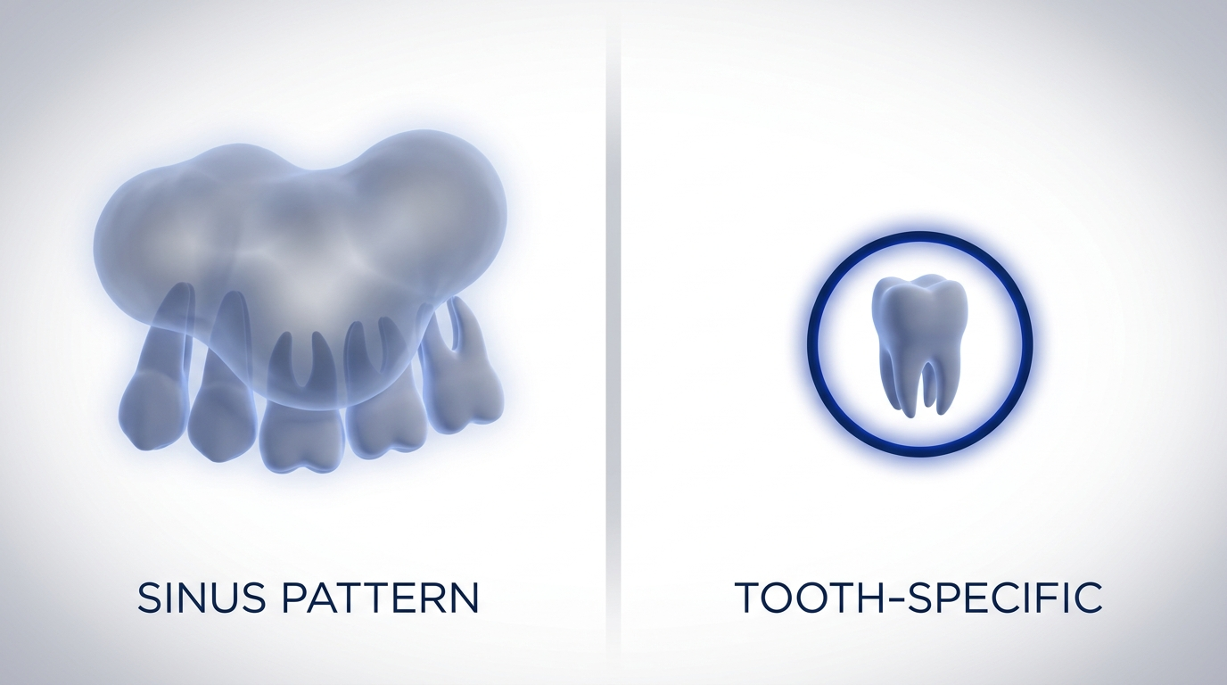 Sinus vs tooth pain visual contrast