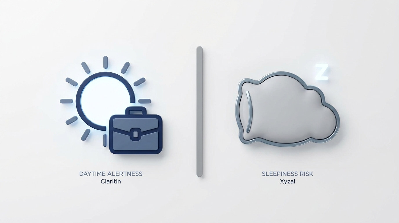 Drowsiness comparison: daytime alertness for Claritin vs sleepiness risk for Xyzal