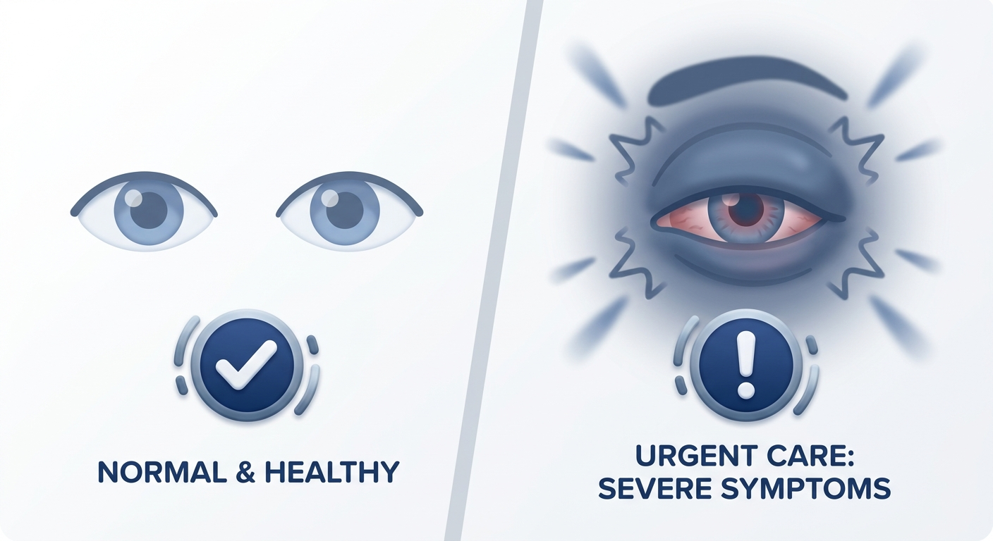Red flags one eye severe vs both eyes mild