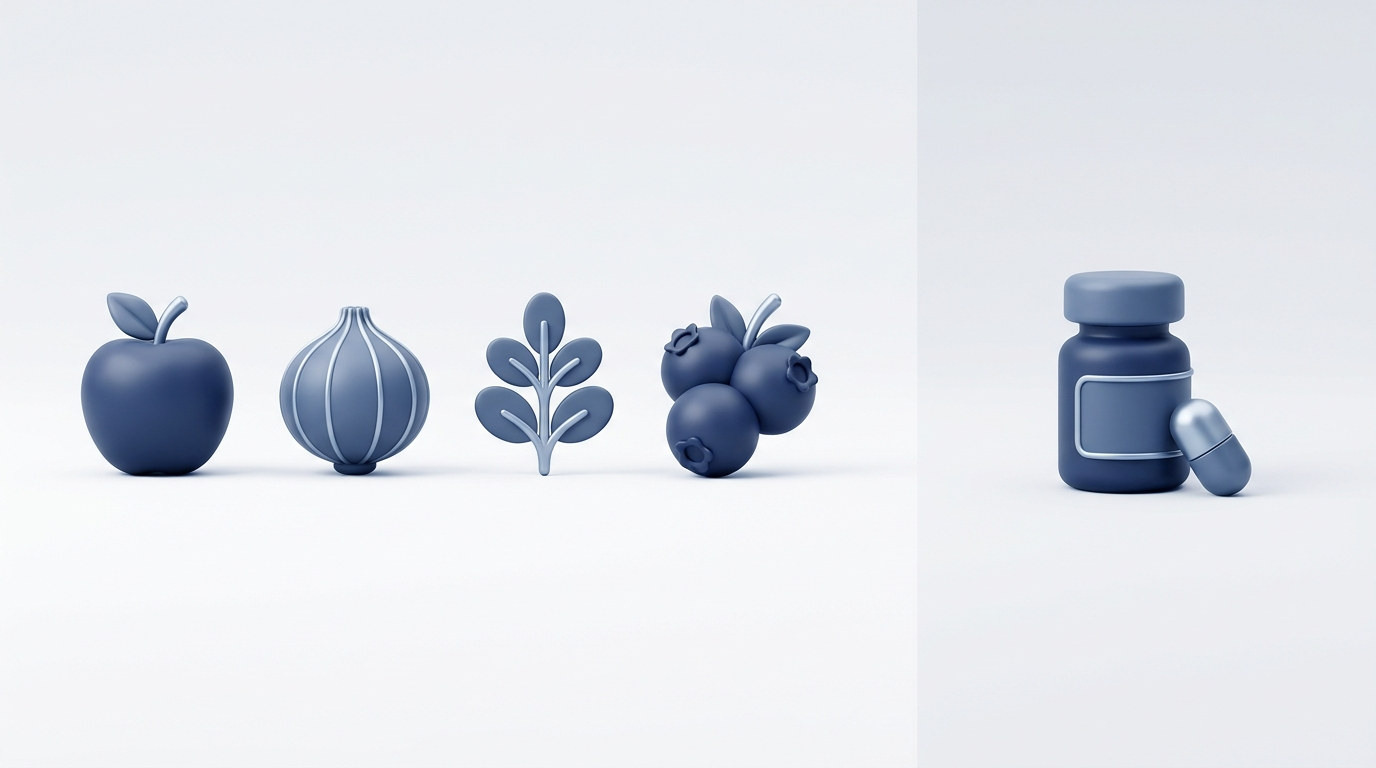 Food sources vs supplement icons side-by-side