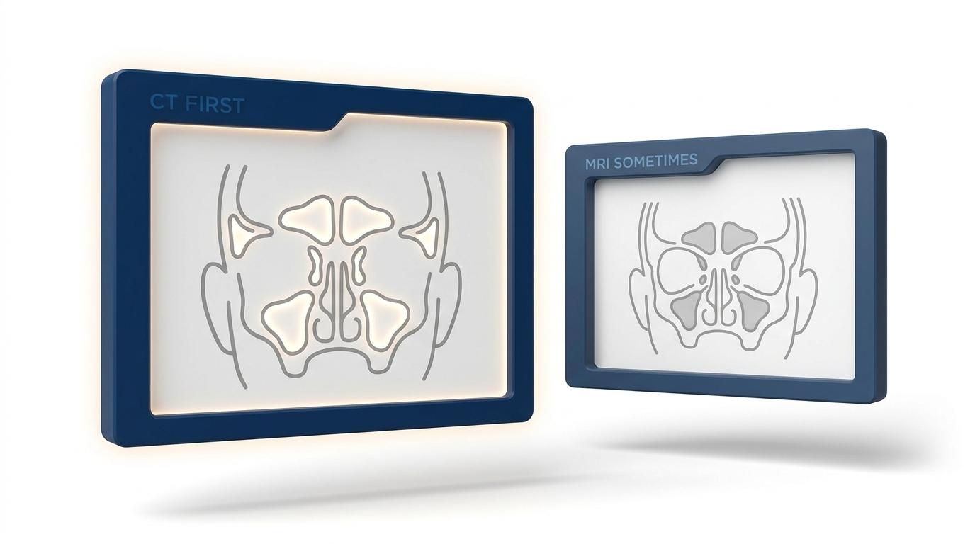 Imaging tiles with CT emphasized and MRI secondary