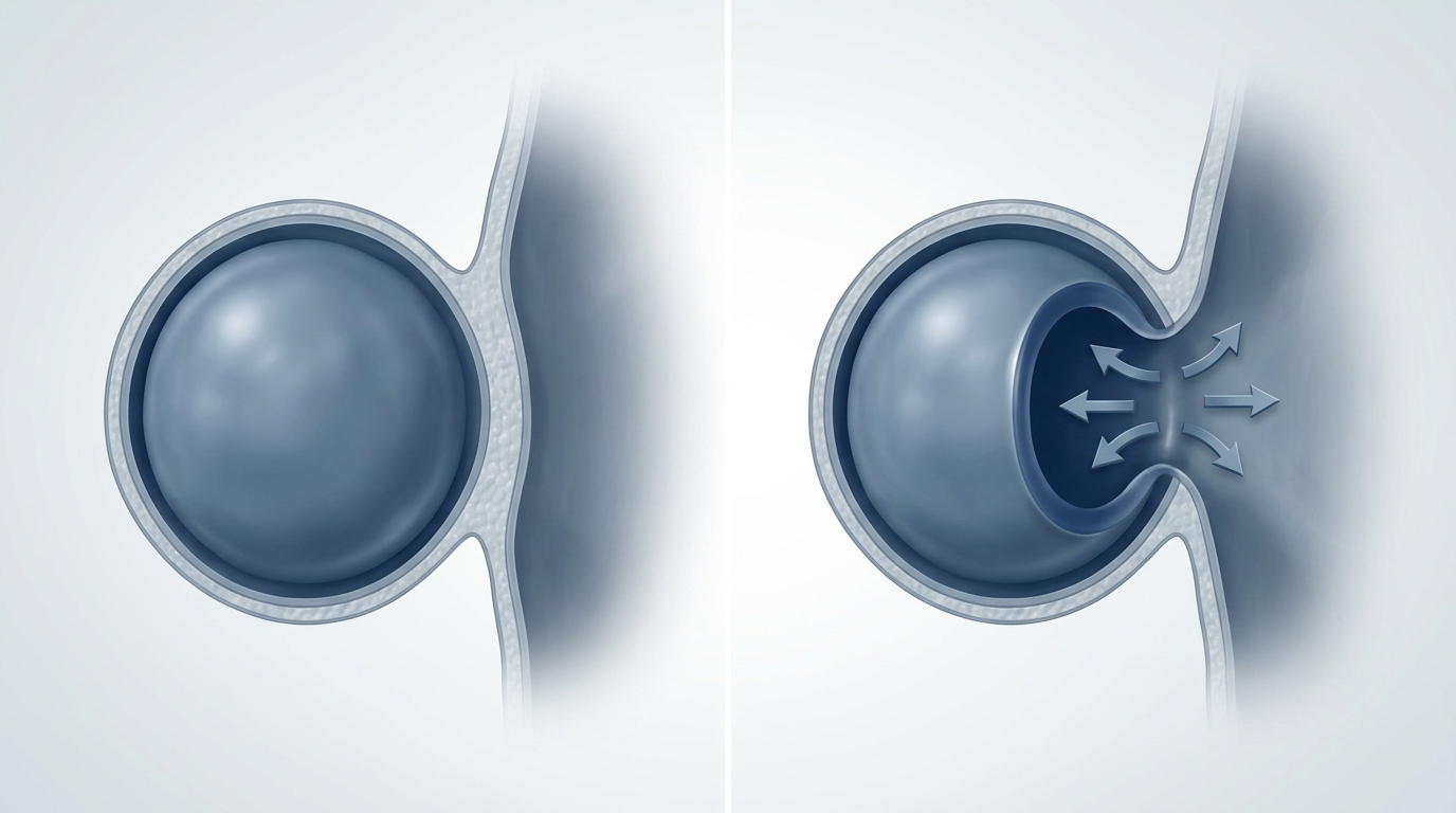 Endoscopic drainage before-and-after concept with opened stoma and flow