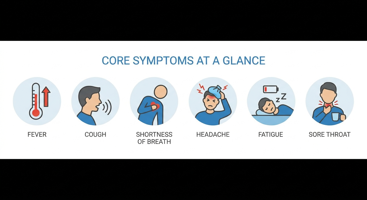 Core symptoms at a glance icons